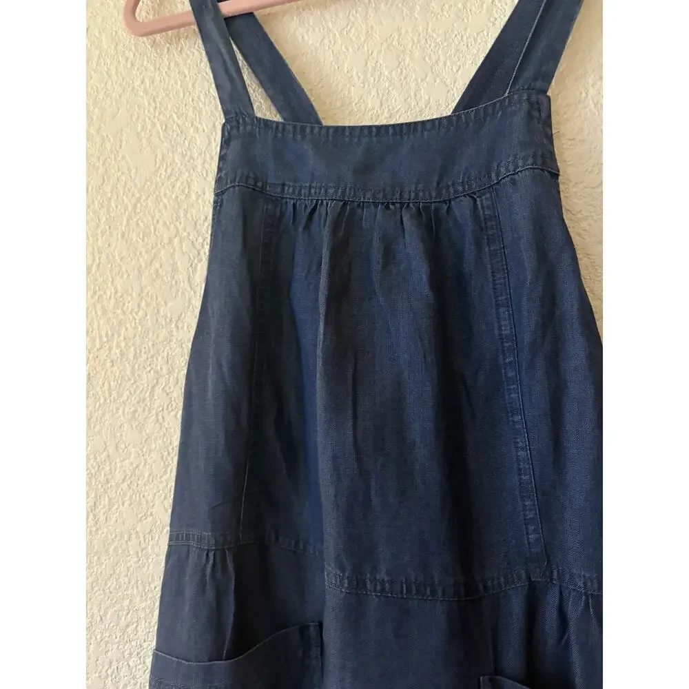 NEW Natural Life Dakota Tie-Back Dress Denim Blue Size Medium NWT Boho Pockets - Picture 4 of 9